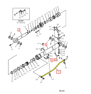 PC360 300 Εκσκαφέας Υδραυλικός κυλίνδρος πετρελαίου Σιδηροδρομικός σωλήνας για κατασκευές