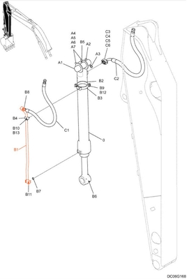SK210-8 Εκσκαφέας Υδραυλικός κυλίνδρος πετρελαίου Σιδηροδρομικές σωλήνες Σωλήνες σωλήνες σωλήνες σωλήνες