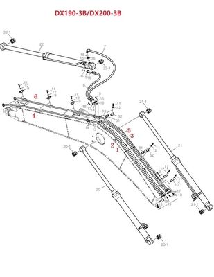 Υδραυλικοί σωλήνες βαρέων βαρών Excavator Διανομέας σωλήνα κουβά και σωλήνα επιστροφής