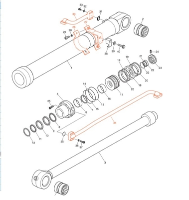 DX190-3B DX200-3B Σιδηροδρομικοί σωλήνες εξορυκτών Κατασκευαστικές εργασίες Υδραυλικός σωλήνας διανομής