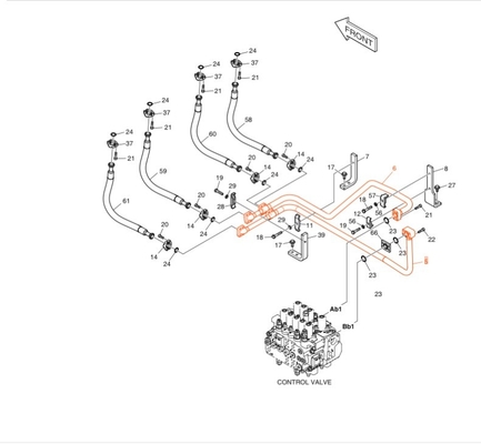 DX190-3B DX200-3B Σιδηροδρομικοί σωλήνες εξορυκτών Κατασκευαστικές εργασίες Υδραυλικός σωλήνας διανομής