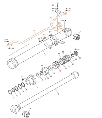 DX190-3B DX200-3B Σιδηροδρομικοί σωλήνες εξορυκτών Κατασκευαστικές εργασίες Υδραυλικός σωλήνας διανομής