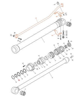 DX190-3B DX200-3B Σιδηροδρομικοί σωλήνες εξορυκτών Κατασκευαστικές εργασίες Υδραυλικός σωλήνας διανομής