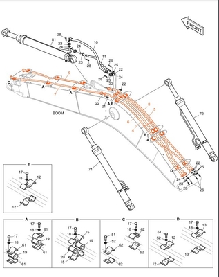 Οικονομικό και πρακτικό DX200A Excavator αγωγούς αδιάβροχο υδραυλικό σύστημα