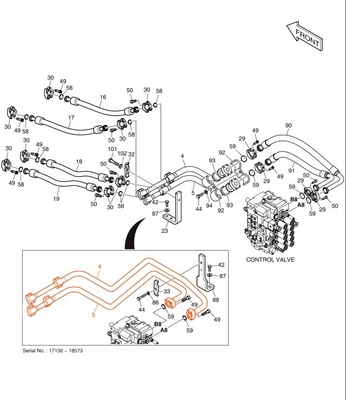 Οικονομικό και πρακτικό DX200A Excavator αγωγούς αδιάβροχο υδραυλικό σύστημα